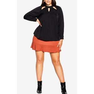 City Chic Bold Love Top in Black , Size Plus Size Small